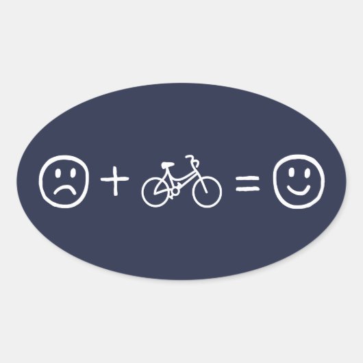 Fietsen maakt je gelukkig ovale sticker (Voorkant)