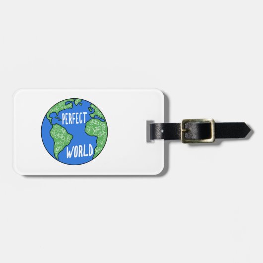 fietsen maken een perfecte wereld bagagelabel (Voorkant horizontaal)