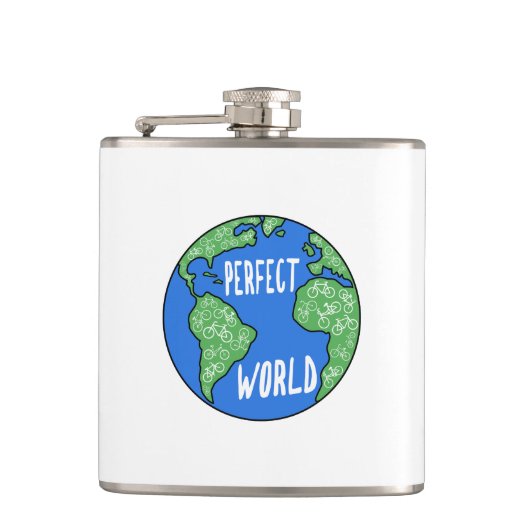 fietsen maken een perfecte wereld heupfles (Voorkant)