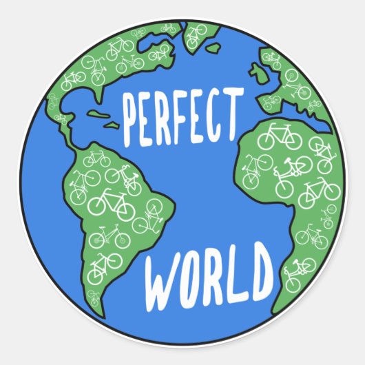 fietsen maken een perfecte wereld ronde sticker (Voorkant)