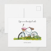 Fietsen met bloemen briefkaart (Voorkant / Achterkant)