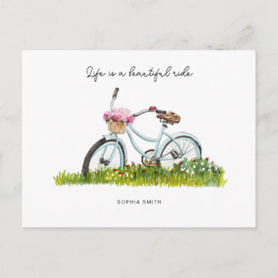 Fietsen met bloemen briefkaart