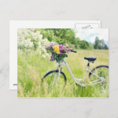 Fietsen met bloemen briefkaart (Voorkant / Achterkant)