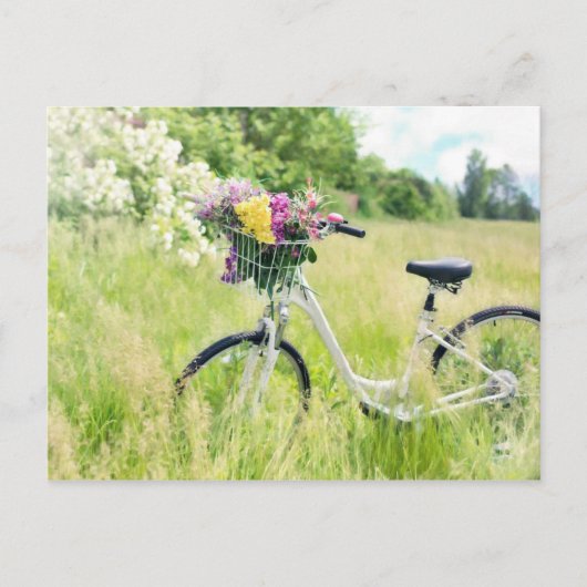 Fietsen met bloemen briefkaart (Voorkant)