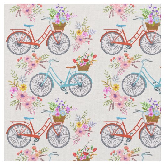 Fietsen met bloemen stof (Close Up)