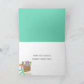 Fietsen met Bloemenmand Moederdag Kaart (Binnen)