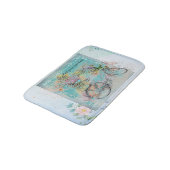 Fietsen met bloemmanden op blauwe schoot badmat (Gekanteld)