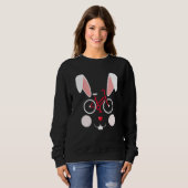 Fietsen met bunny Paasband Face Costume Funny Ea Trui (Voorkant volledig)