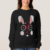 Fietsen met bunny Paasband Face Costume Funny Ea Trui (Voorkant)