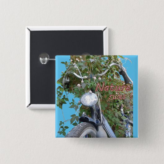 Fietsen met Clematis Square Button (Voorkant /achterkant)