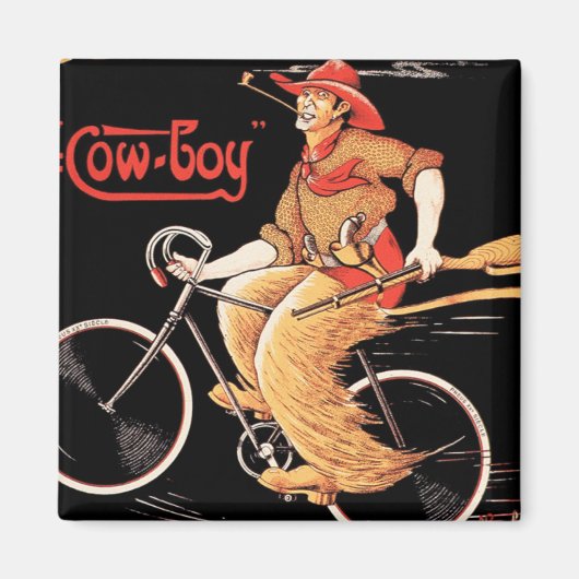 Fietsen met de bijnaam "The Cowboy" Bicycle Magneet (Voorkant)