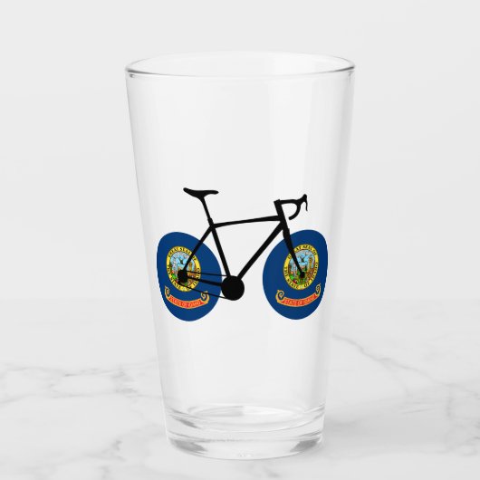 Fietsen met de Idaho-vlag Glas (Voorkant)
