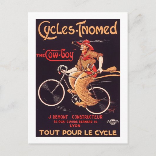 Fietsen met de naam "De cowboy" Franse bijenkast Briefkaart (Voorkant)