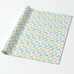 fietsen met een mand bloemen kleurige wand cadeaupapier