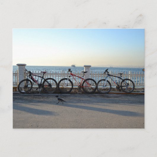 Fietsen met een rij briefkaart (Voorkant)
