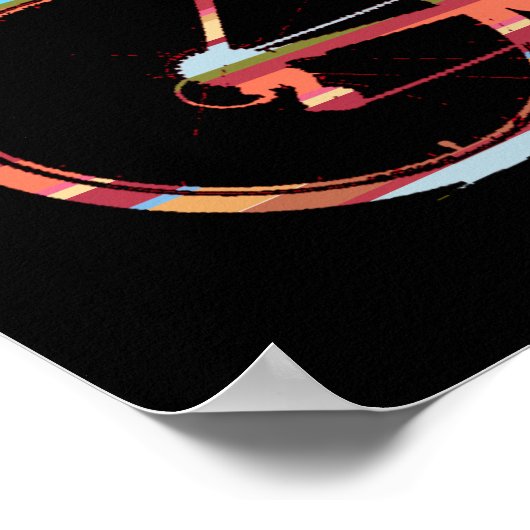 fietsen met gestreepte fiets poster (Hoek)