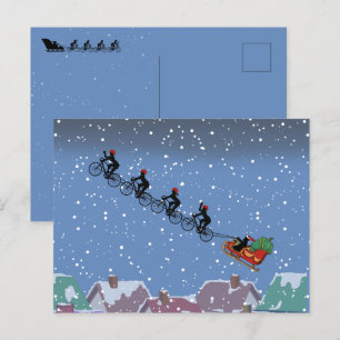 Fietsen met gevouwen Wenskaart Briefkaart