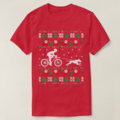 fietsen met honden met een lelijke kerstbeker Xm T-shirt (Design voorkant)