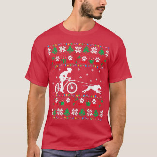 fietsen met honden met een lelijke kerstbeker Xm T-shirt