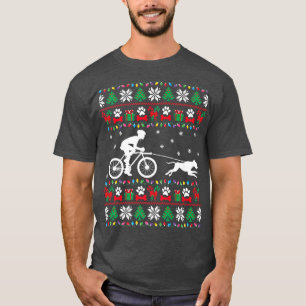 fietsen met honden met een lelijke kerstbeker Xm T-shirt