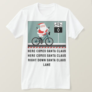 Fietsen met kerst T-shirt
