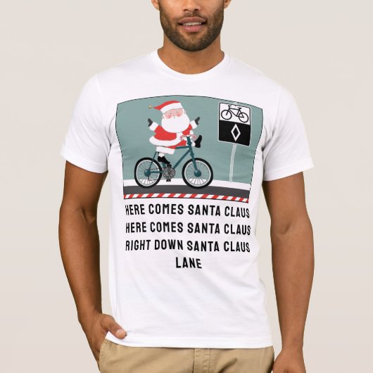 Fietsen met kerst T-shirt (Voorkant)