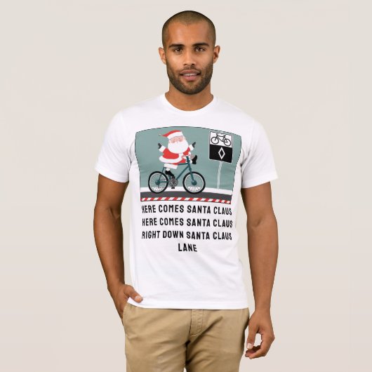 Fietsen met kerst T-shirt (Voorkant volledig)