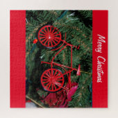 Fietsen met kerstboom legpuzzel (Horizontaal)