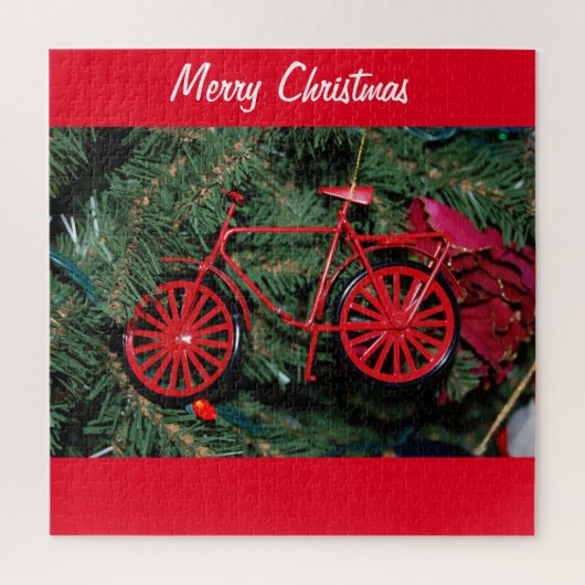 Fietsen met kerstboom legpuzzel (Verticaal)