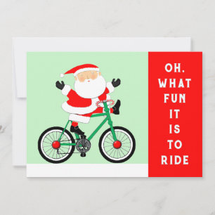 Fietsen met Kerstmis Feestdagenkaart