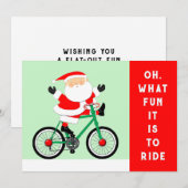 Fietsen met Kerstmis Feestdagenkaart (Voorkant / Achterkant)