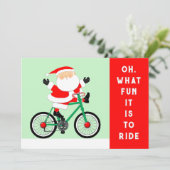 Fietsen met Kerstmis Feestdagenkaart (Staand voorkant)