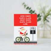 Fietsen met Kerstmis Feestdagenkaart (Staand voorkant)