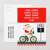 Fietsen met Kerstmis Feestdagenkaart (Voorkant / Achterkant)