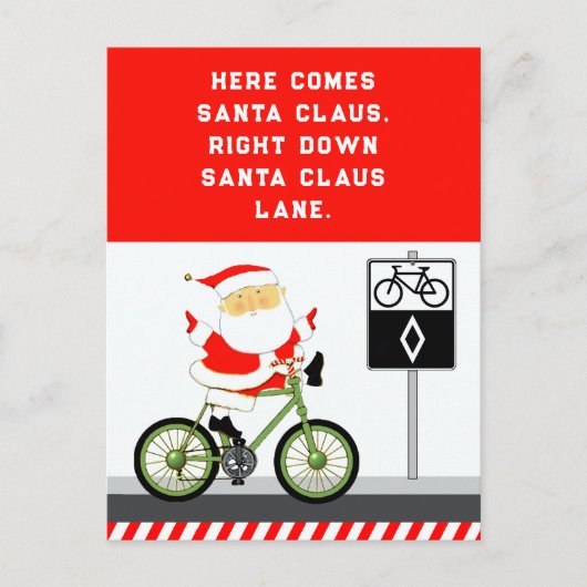 Fietsen met Kerstmis Feestdagenkaart (Voorkant)