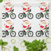 Fietsen met Kerstmis Theedoek (Gevouwen)