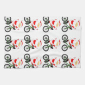 Fietsen met Kerstmis Theedoek (Horizontaal)