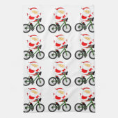 Fietsen met Kerstmis Theedoek (Verticaal)