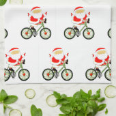 Fietsen met Kerstmis Theedoek (Gevouwen)