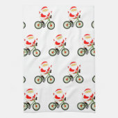 Fietsen met Kerstmis Theedoek (Verticaal)