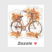 Fietsen met pompoenen en kleurrijke bladeren Stick Sticker (Vel)