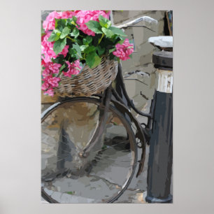 Fietsen met Poster Flowers