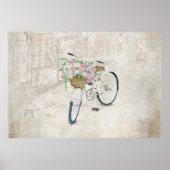  fietsen met rozen mand poster (Voorkant)