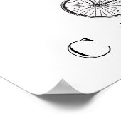 Fietsen met vogelfamilie afdrukken poster (Hoek)