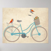 Fietsen met vogels poster (Voorkant)