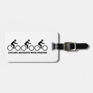 Fietsen met vrienden heeft voordelen bagagelabel