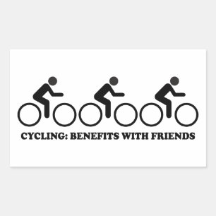 Fietsen met vrienden heeft voordelen rechthoekige sticker