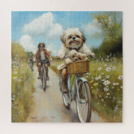 Fietsen met vrienden legpuzzel