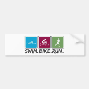 fietsen met zwemtocht ( triathlon ) bumpersticker