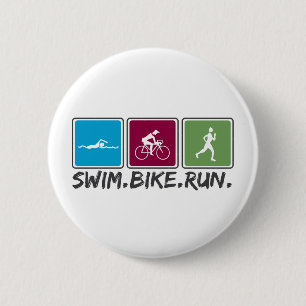 fietsen met zwemtocht ( triathlon ) ronde button 5,7 cm